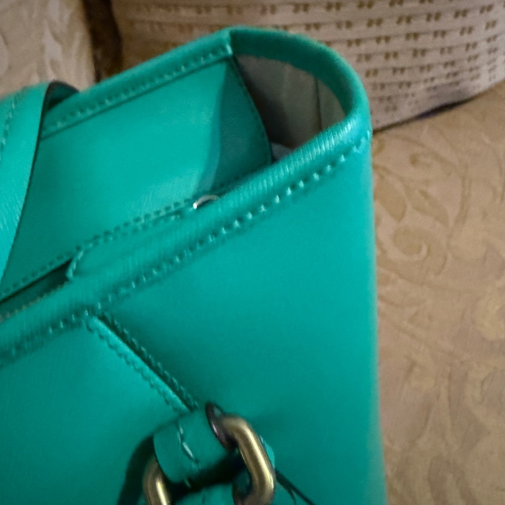 Coach Peyton Zip Top Saffiano Leather Tote Bag in Jade 27349 - Picture 13 of 16